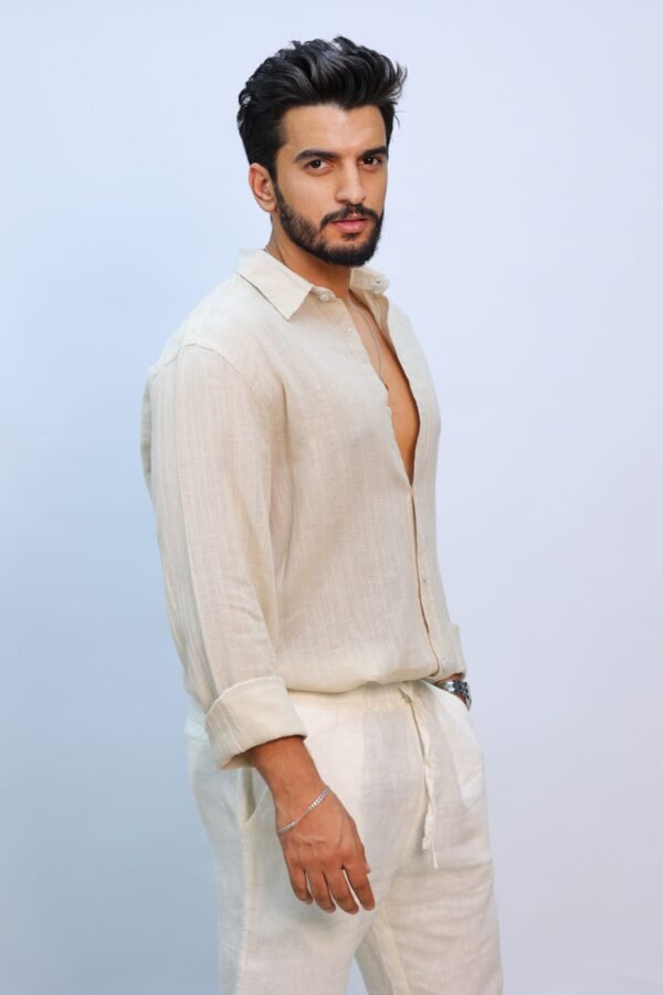 Beige Linen Summer Shirt - Image 4