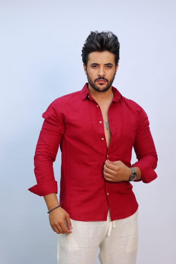 Men Regular Fit Solid long sleeve Casual Shirt - Image 4