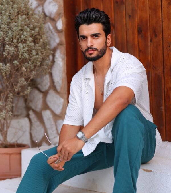 White Mesh Cuban Shirt