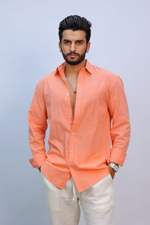 Men Regular Fit Solid long sleeve Casual Shirt - Image 5