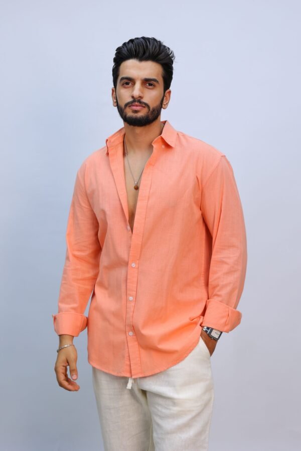 Men Regular Fit Solid long sleeve Casual Shirt - Image 3