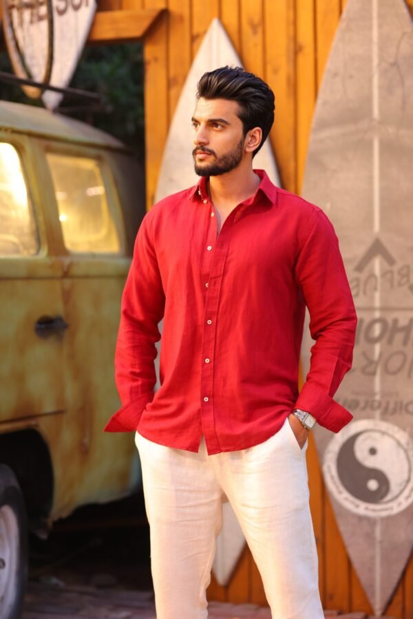 Men Regular Fit Solid long sleeve Casual Shirt - Image 5