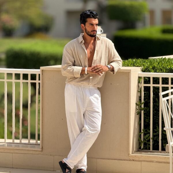 Beige Linen Summer Shirt