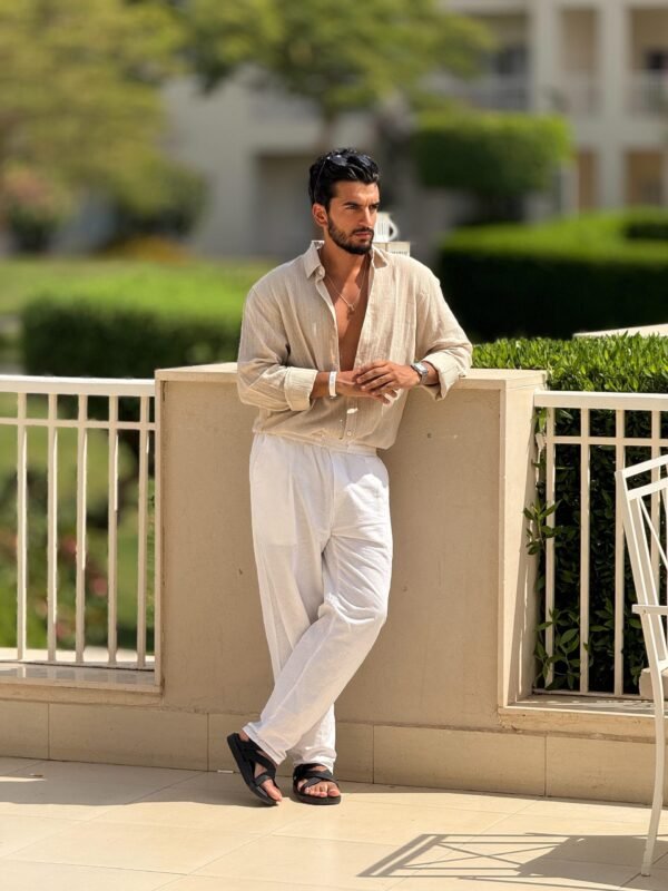 Beige Linen Summer Shirt