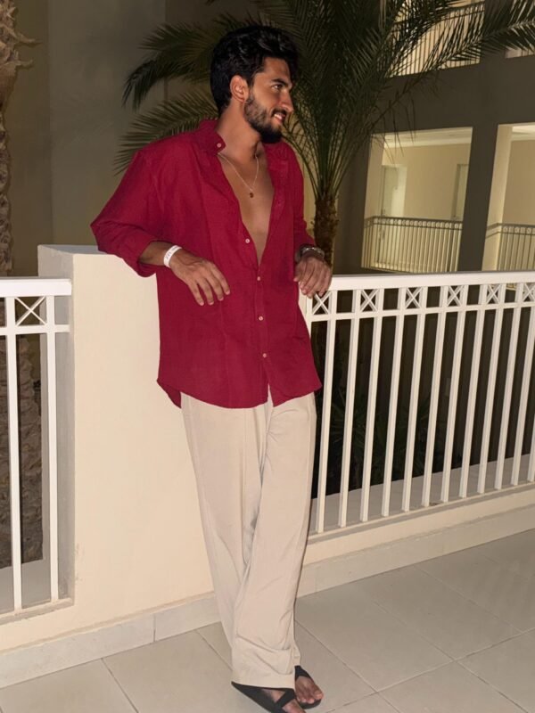 Men Regular Fit Solid long sleeve Casual Shirt - Image 3